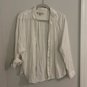 Loft oversized thin white button up